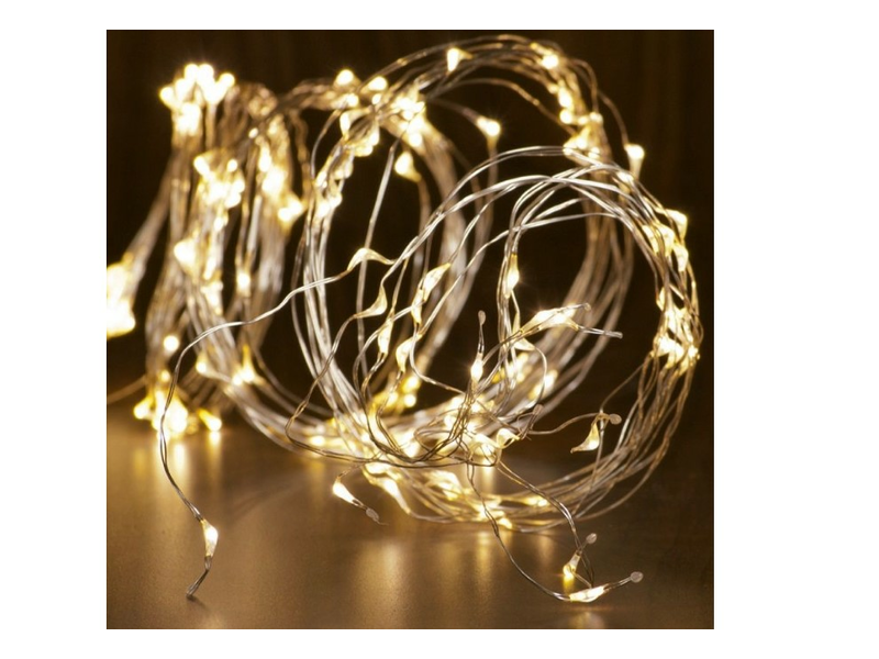 K�l �s Belt�ri f�nyf�z�r k�teg, meleg feh�r sz�nben, 120 LED